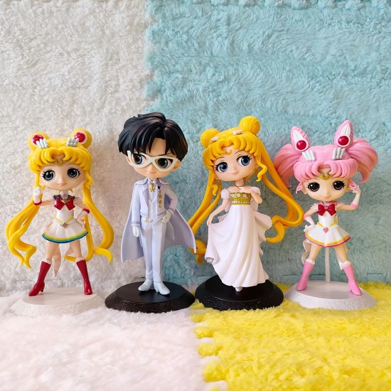 16cm Sailor Moon Doll Hand-made Solid PVC Moon Princess Water Ice Moon Moon Hare Small Rabbit Creative Gift