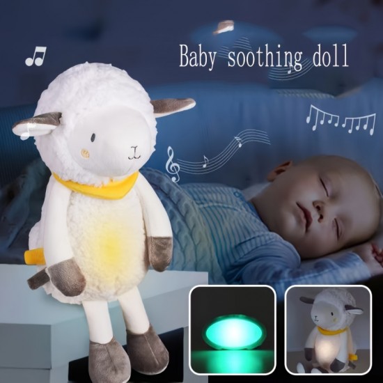 Children's Plush Doll, Baby Accompanying Sleeping Doll, Sheep Soothing Doll With Light Music, Baby Toddler Toy