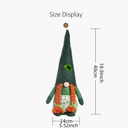 1pc, Holiday Suopplies, St. Patrick's Day Gnome Rudolph Doll